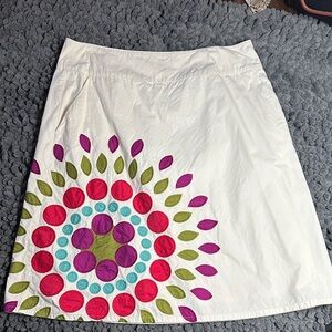 Boden sunburst appliquéd A-line skirt